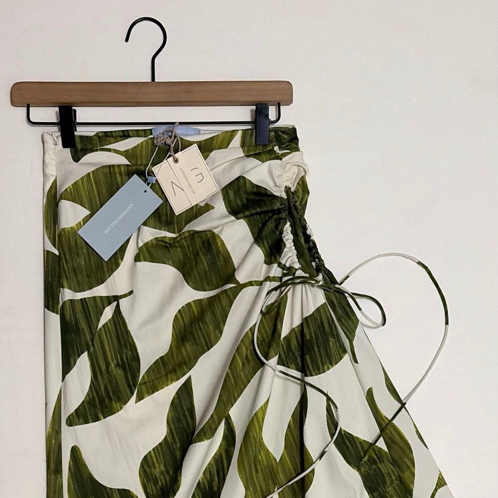 NWT!! ANTONIO MELANI x M.G. Style Lyons Printed Faux Wrap Asymmetric Skirt 2 - Picture 4 of 16
